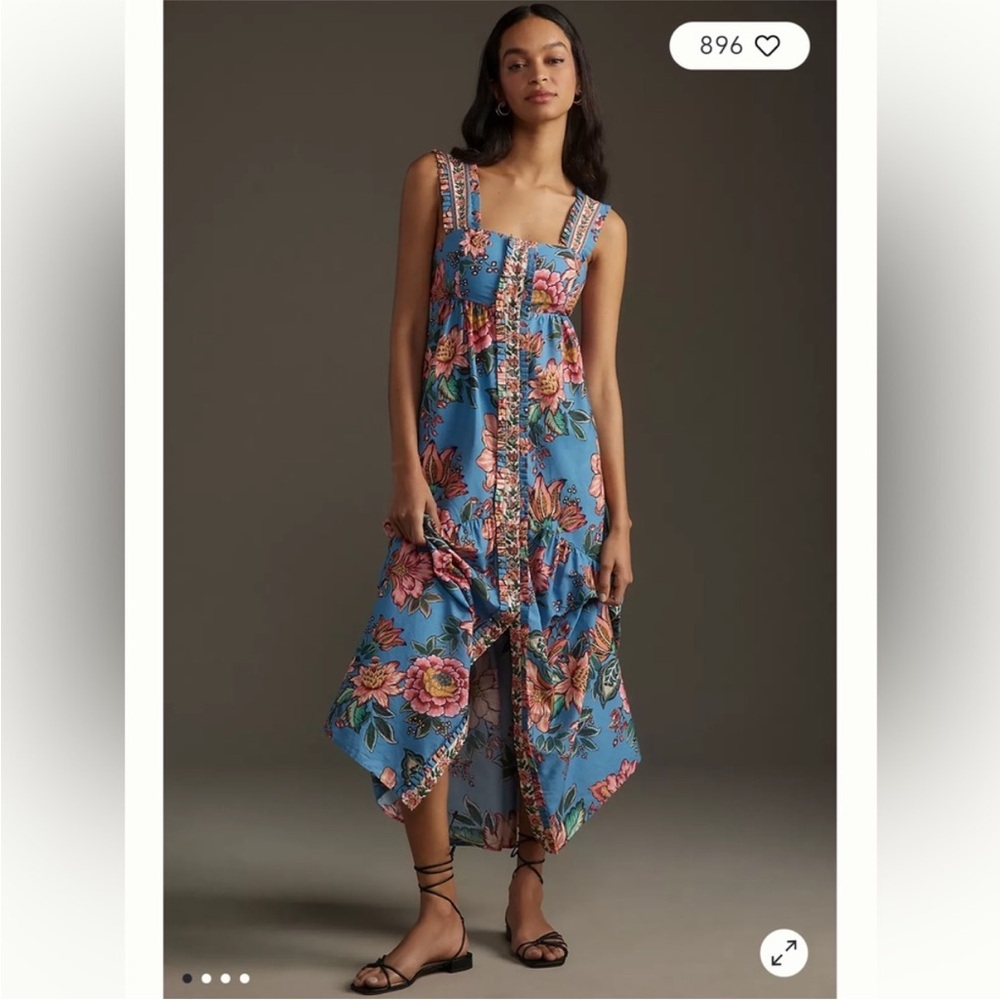 FARM Rio Blue Floral Maxi Dress
